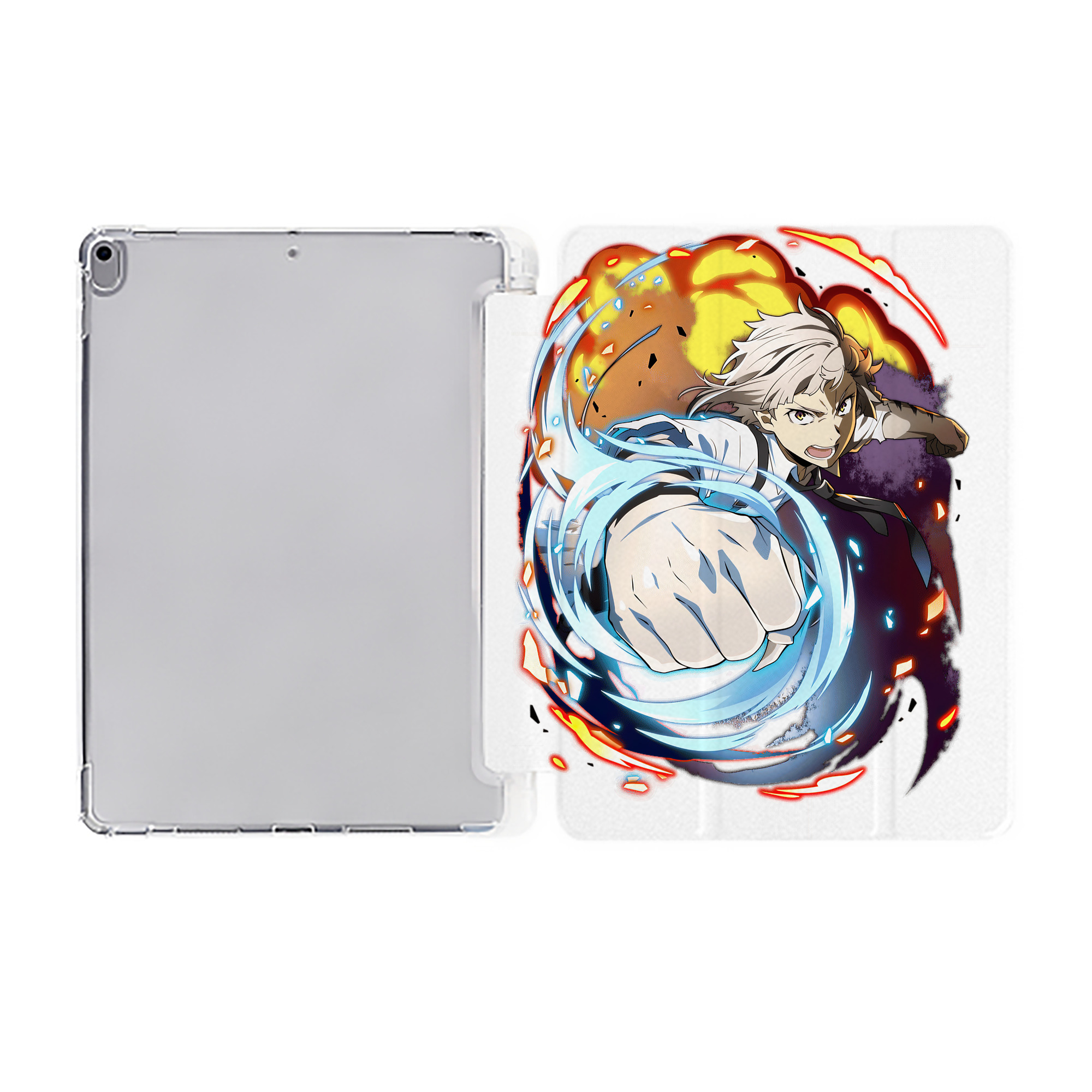 （画像用） 文豪ストレイドッグス Bungo Stray Dogs IPad ケース ペン収納付き 三つ折りスタンド PUレザー×シリコン 対応機種9.5/10.5/10.9インチ